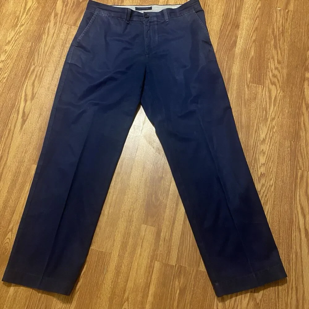 Tommy Hilfiger Mens Chino Pants Trousers 34x30 Navy Cotton Missing Back Buttons